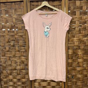 Salmon Sleepwear Dress with Animal Print